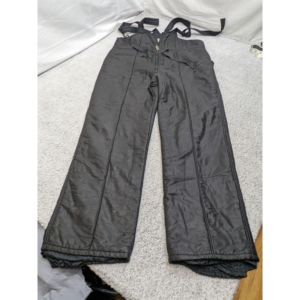 Vintage‎ 70s S-kimo by Susie's Black Bibs Ski Pants USA Made Women's Large 10-12